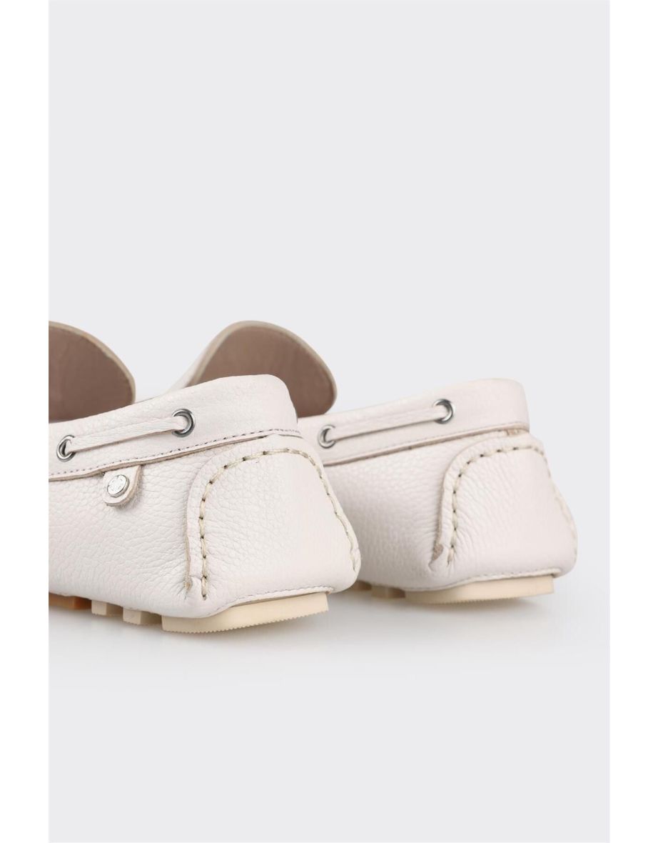White Leather Men's Casual Shoes - 4
