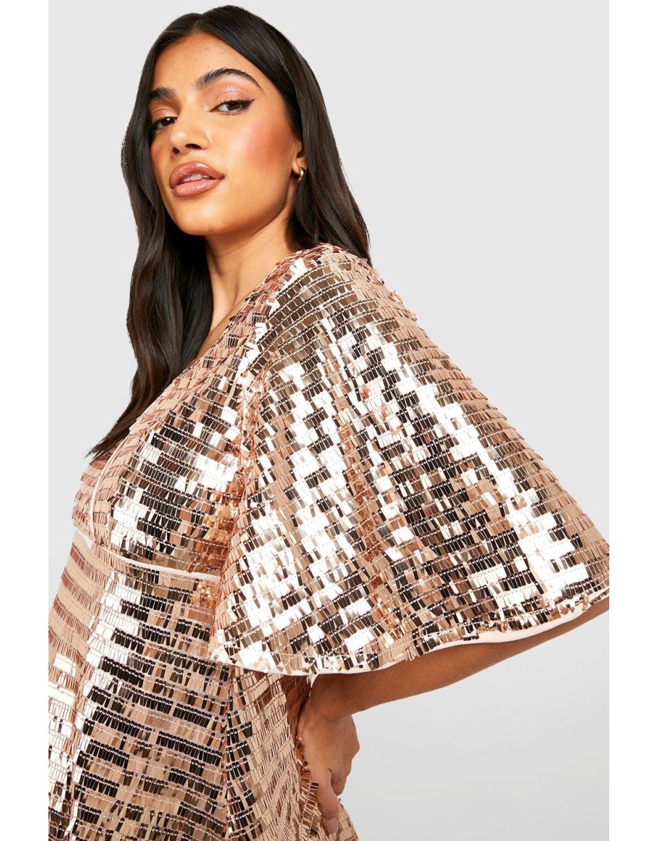 Maternity Sequin Skater Dress - gold - 3