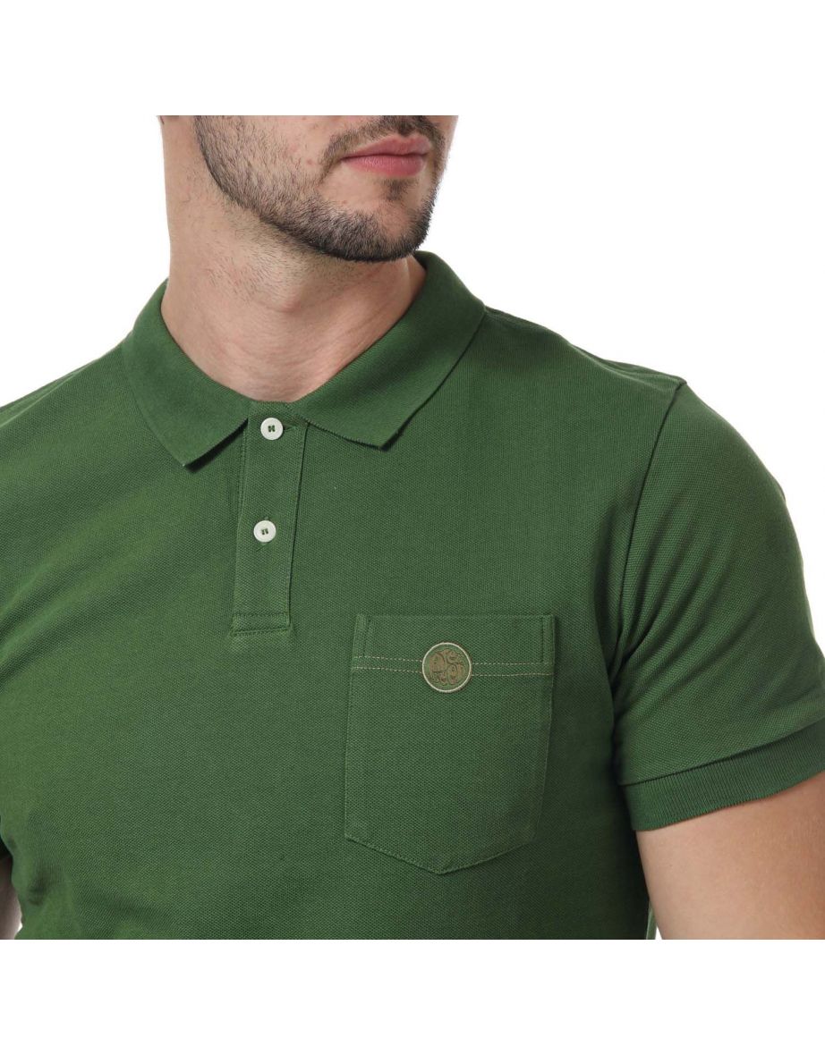 Men's Pretty Green Vega Pocket Polo in Green - 5