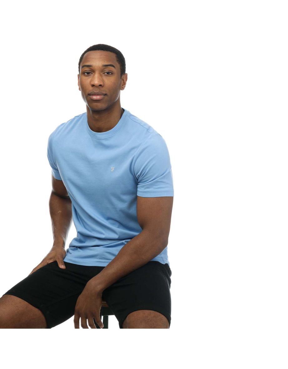 Men's Farah Eddie Crew T-Shirt in Blue - 3