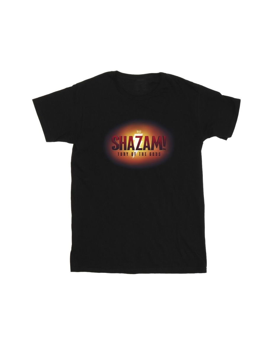 DC Comics Boys Shazam Fury Of The Gods 3D Logo Flare T-Shirt - Black