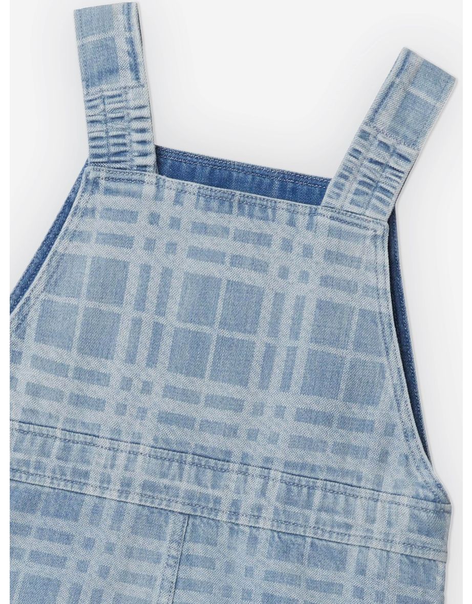 Girls Check Martine Pinafore Dress in Blue - 3