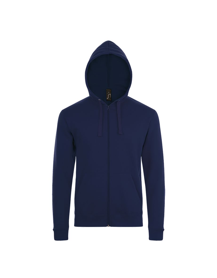 SOLS Mens Stone Zip Up Plain Hoodie - French Navy