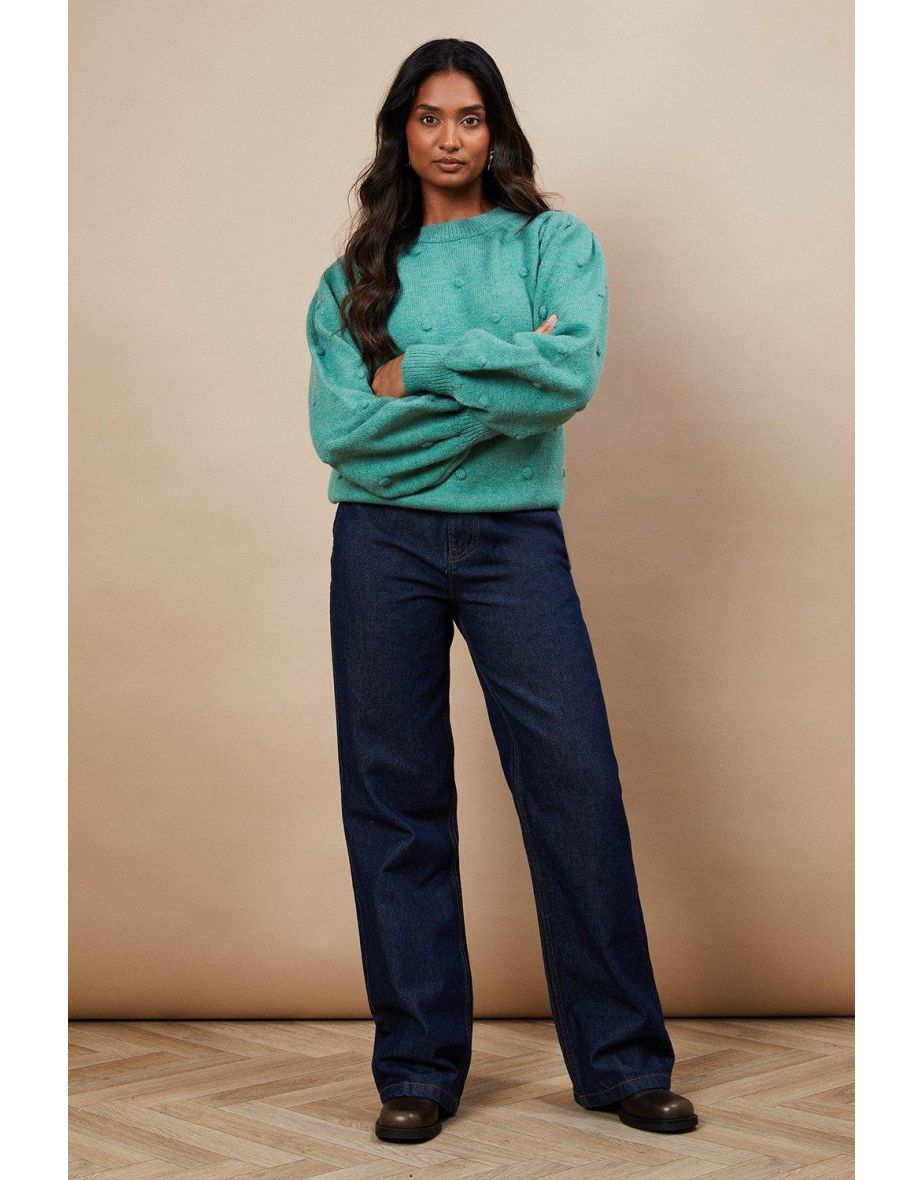 Bobble Knit Crew Neck Jumper