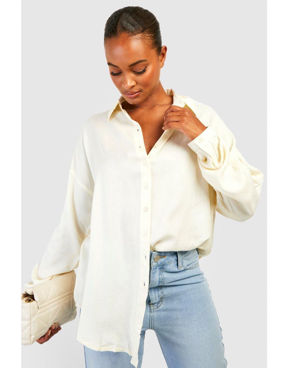 Tall Oversized Shirt - white - 3