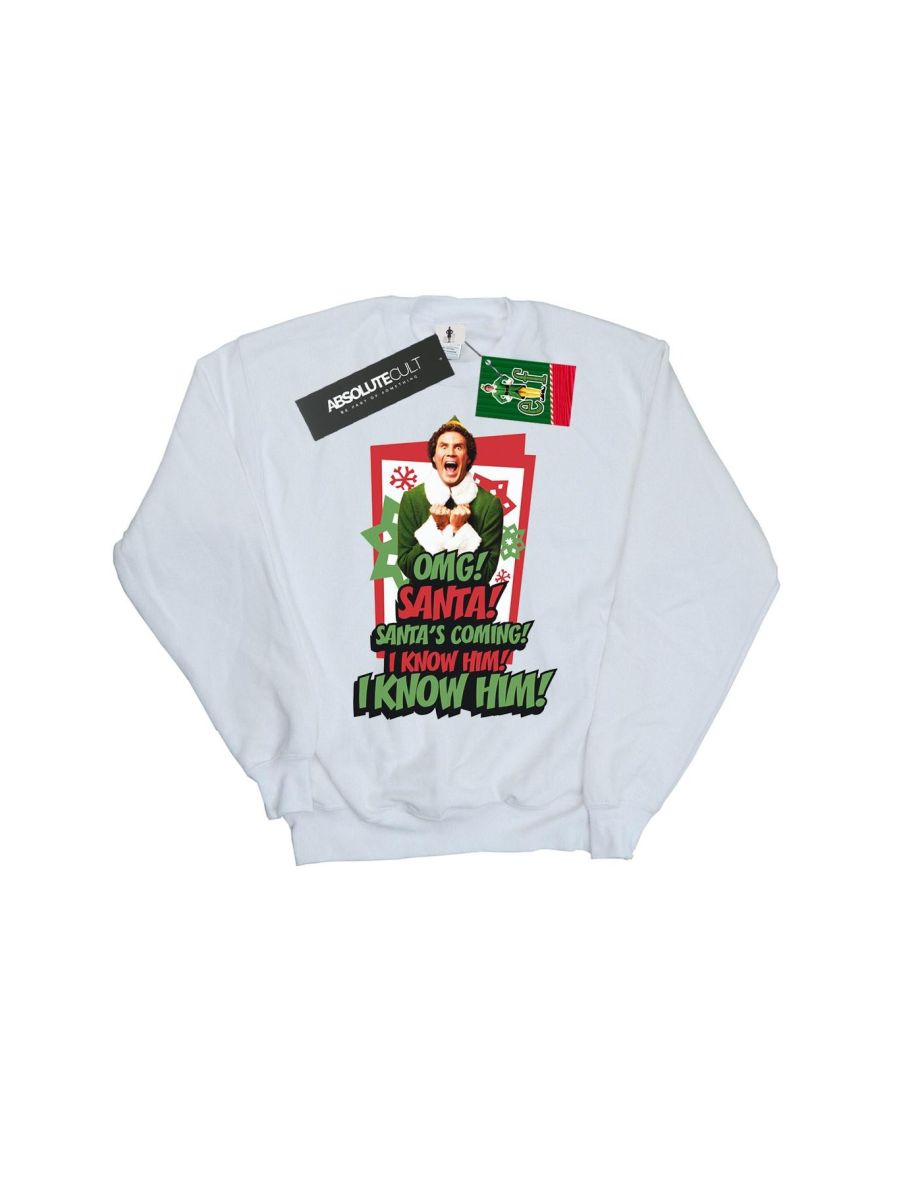 Elf Boys OMG Santa Sweatshirt - White