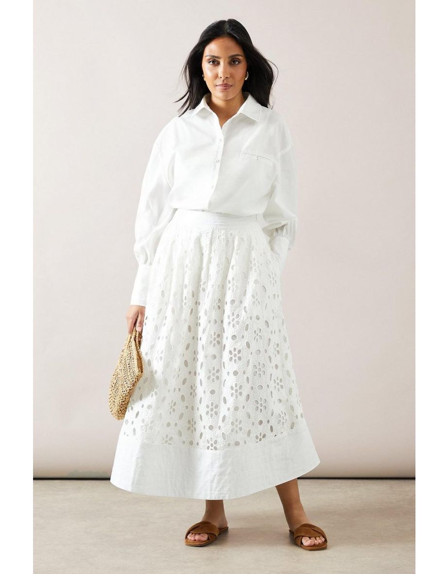 Broderie Midi Skirt