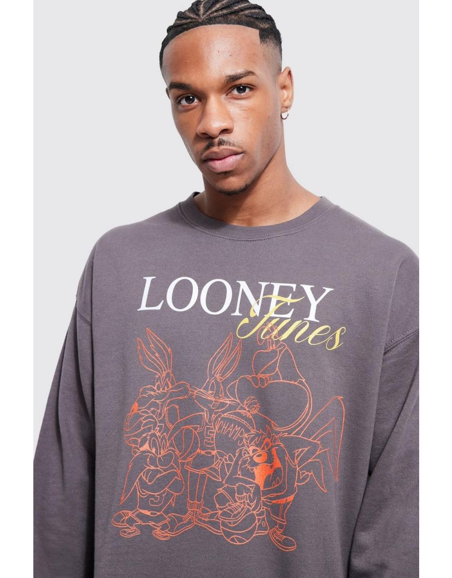 Oversized Looney Tunes License Sweatshirt - charcoal - 2