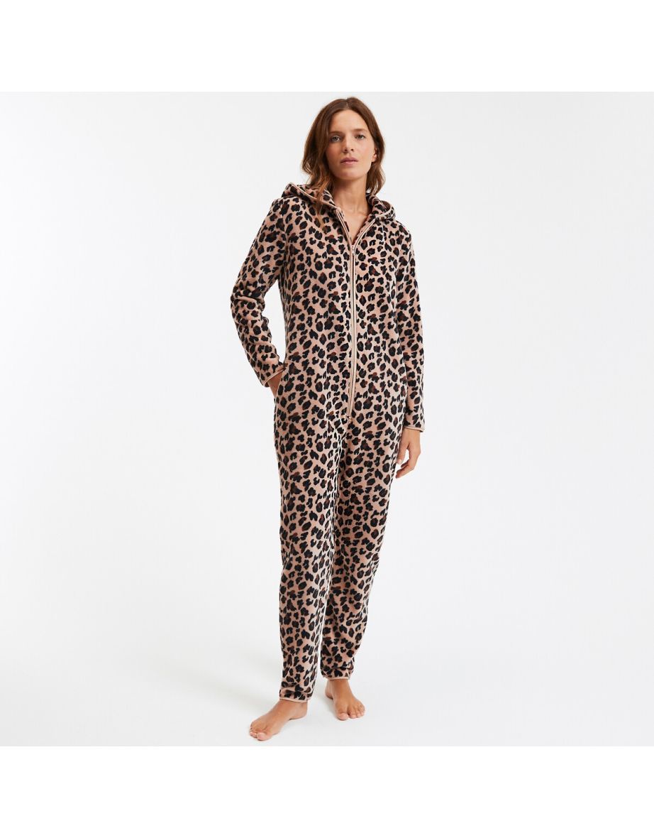 Leopard Print Fleece Onesie