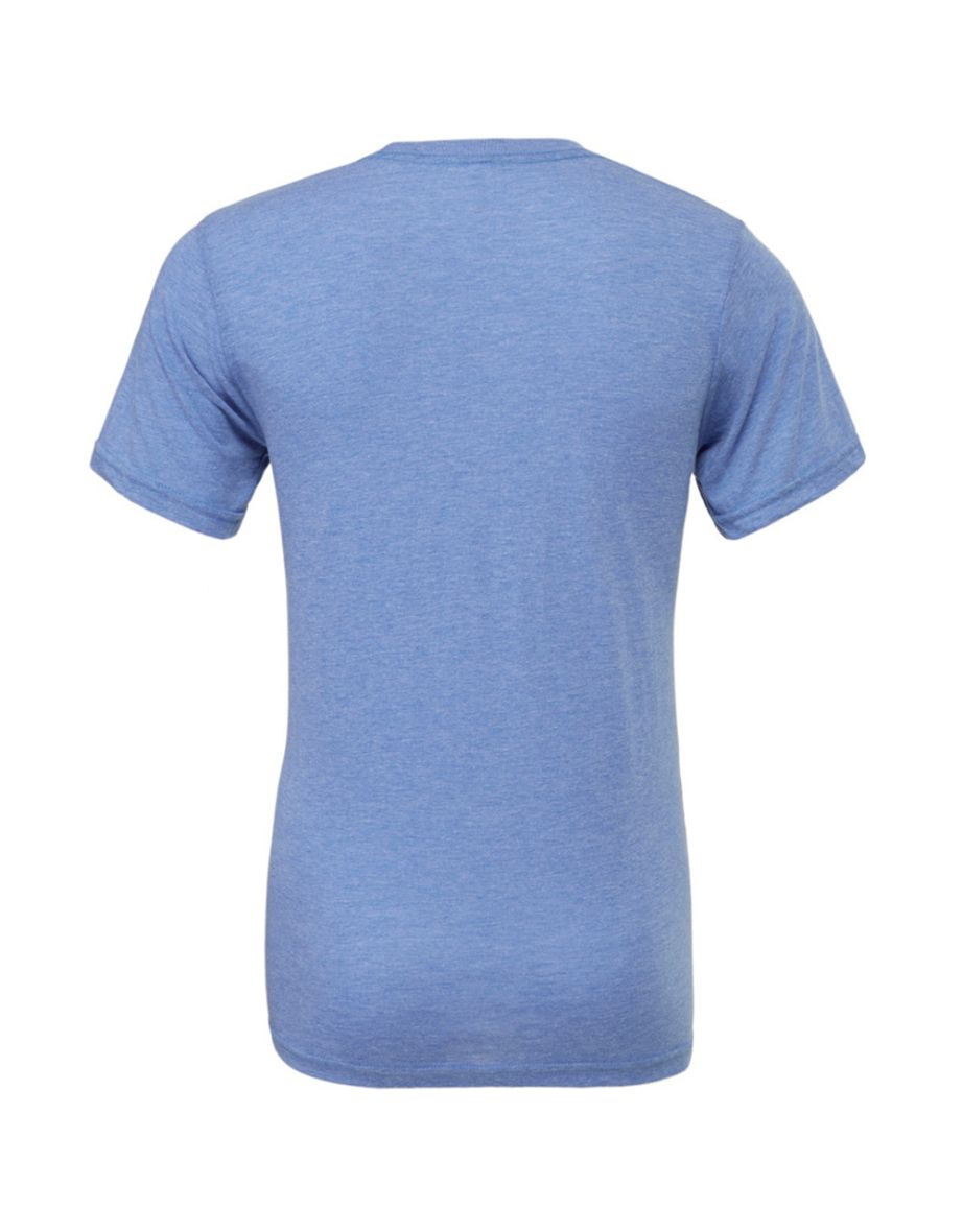 Canvas Mens Triblend Crew Neck Plain Short Sleeve T-Shirt - Blue Triblend - 1