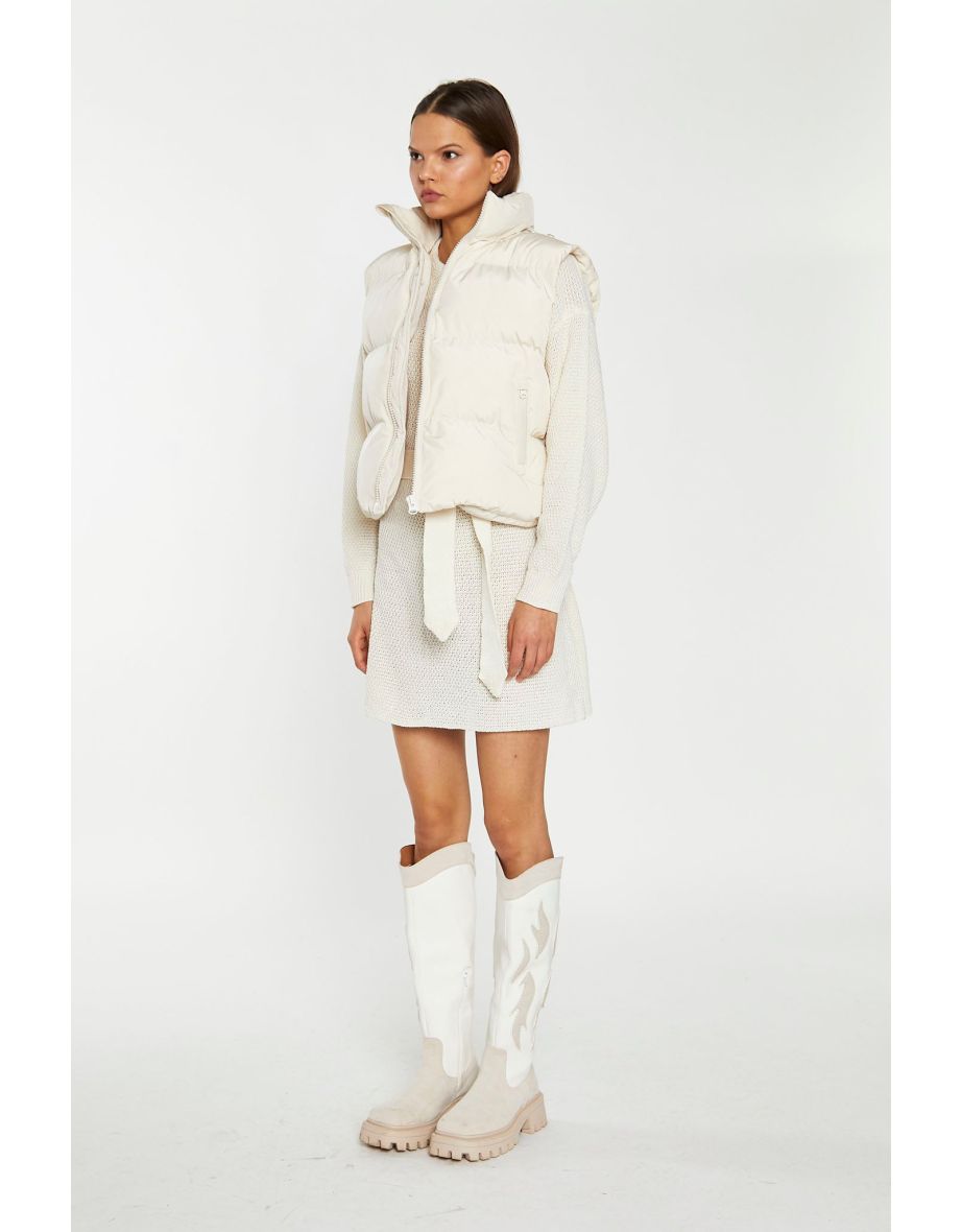 Cream Puffer Gilet - 4