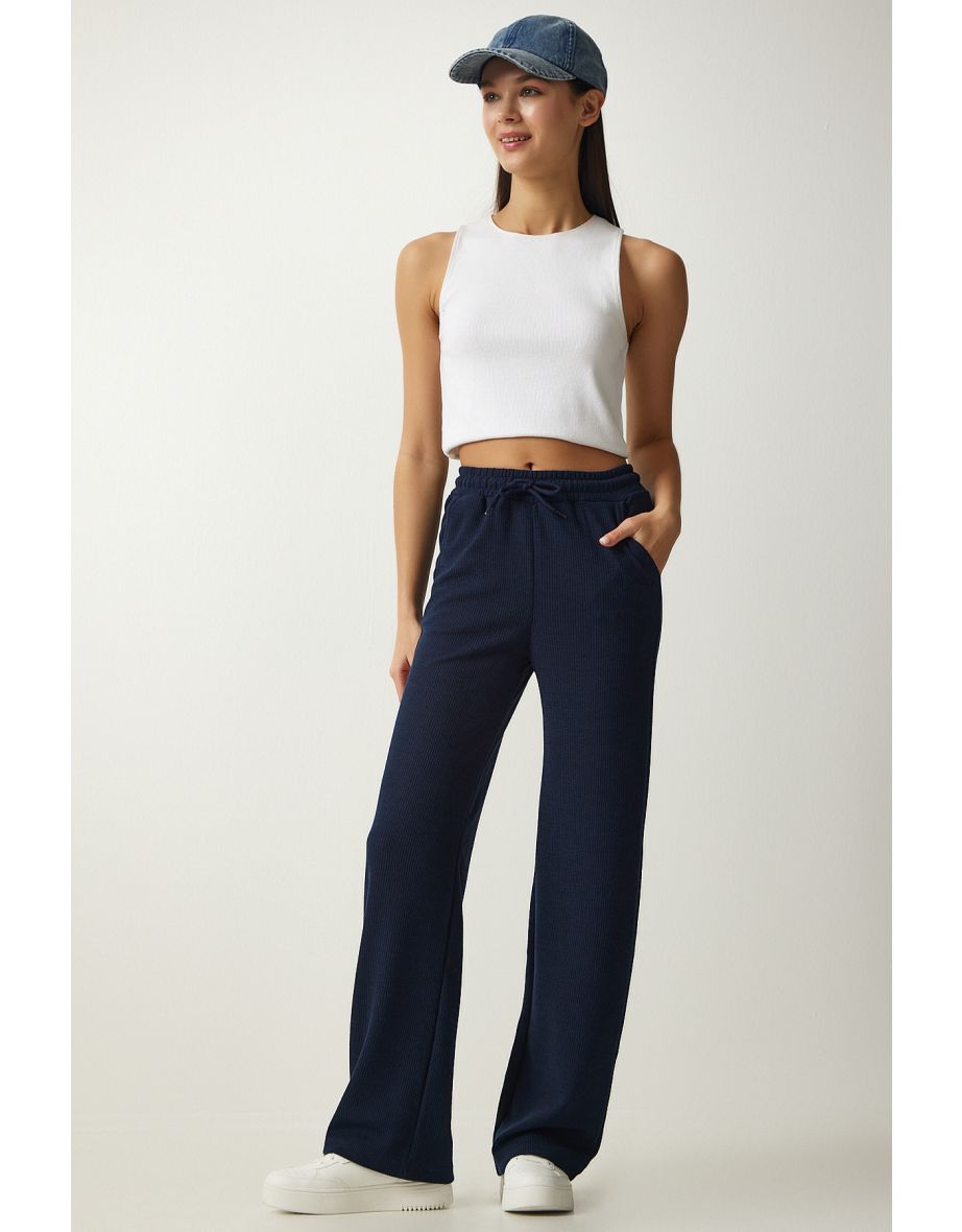 Women's Navy Blue Pocket Camisole Sweatpants