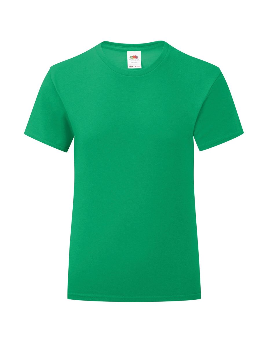 Fruit of the Loom Girls Iconic Heather T-Shirt - Kelly Green