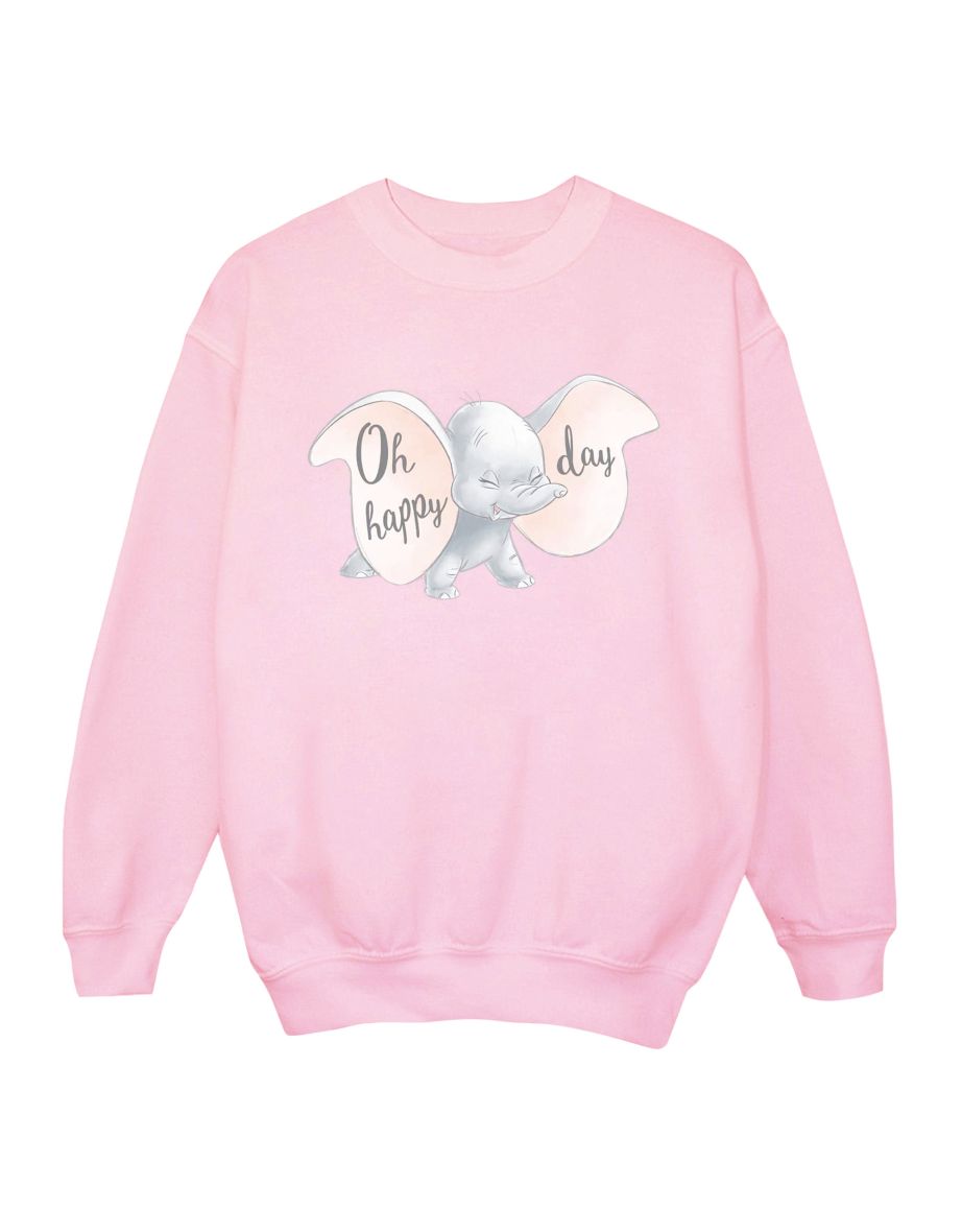 Disney Girls Dumbo Happy Day Sweatshirt - Baby Pink