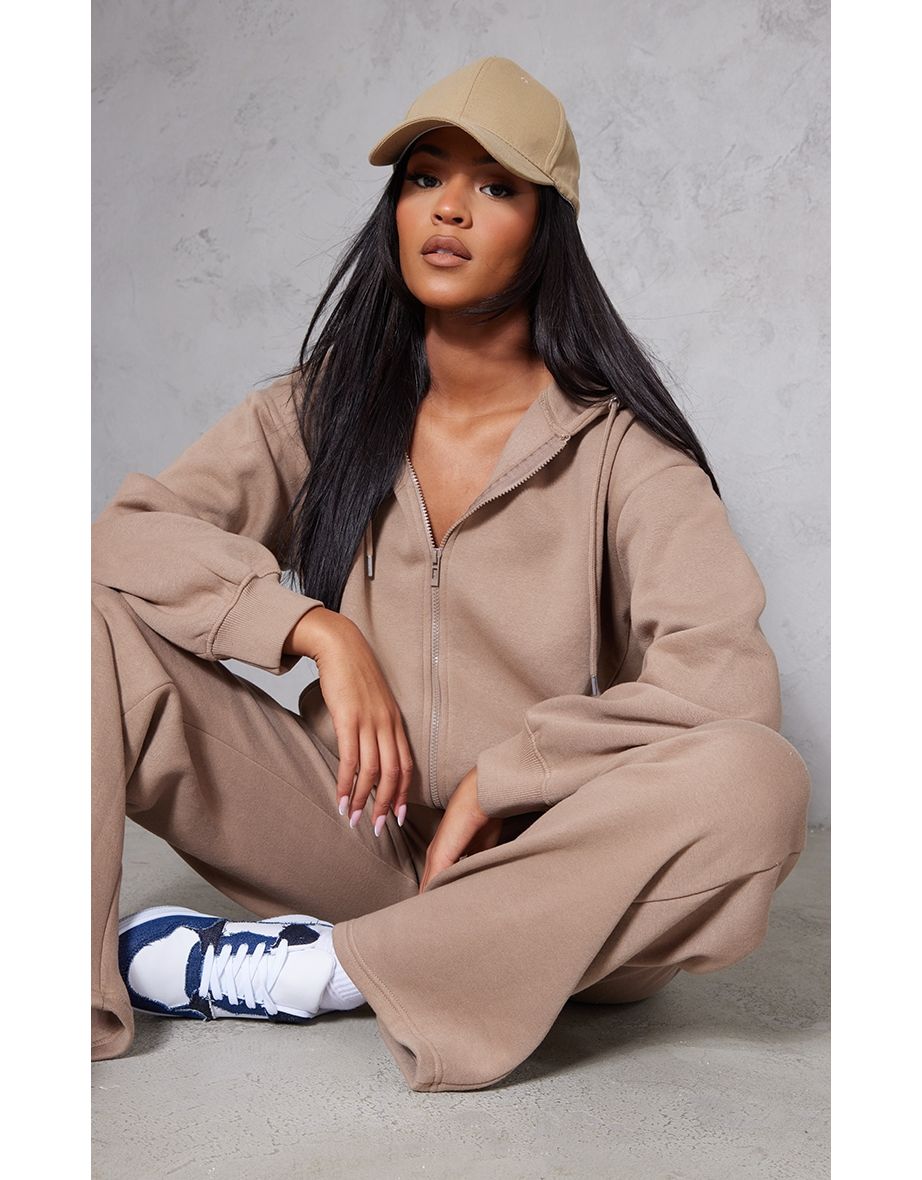 Tall Taupe Zip Up Hoodie