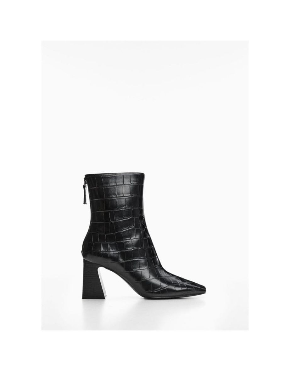 Mango croc cheap effect ankle boots