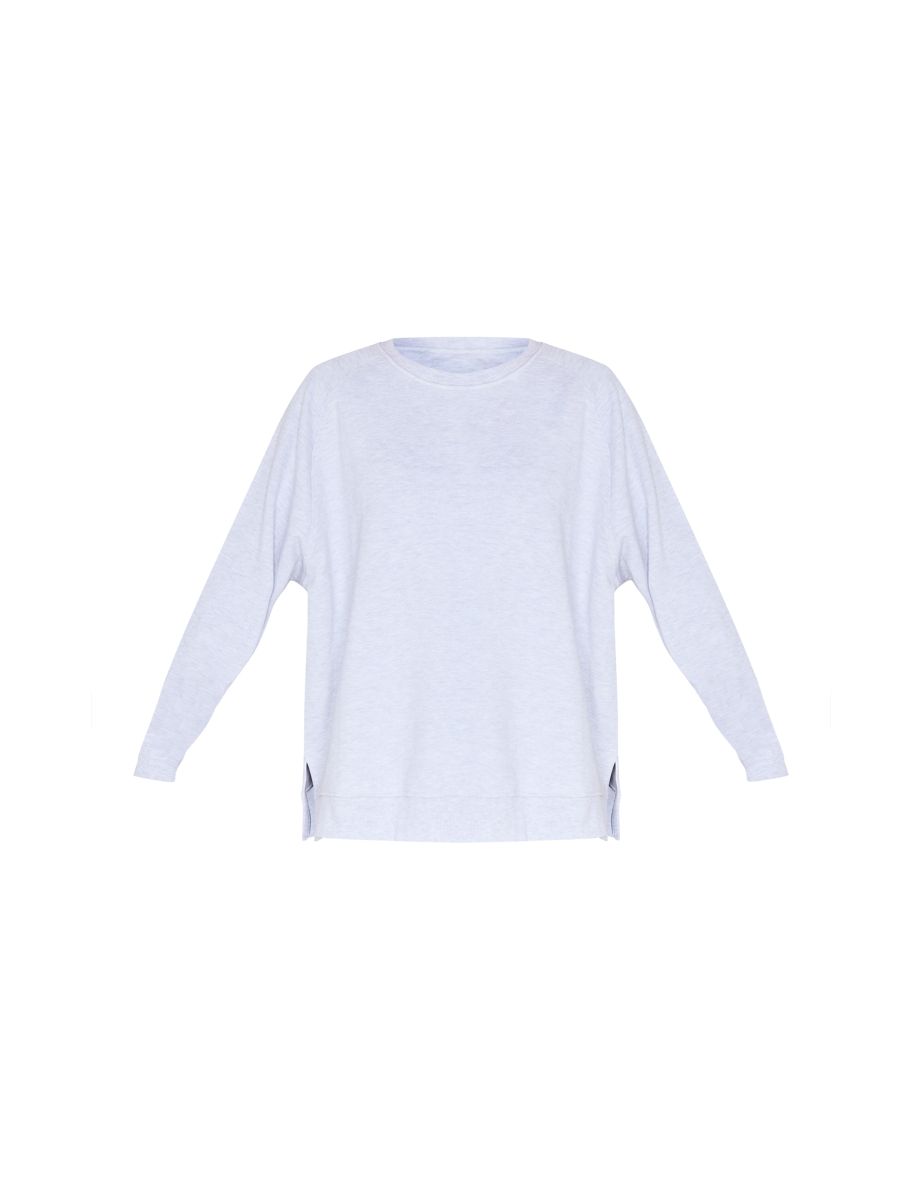 Ice Grey Premium Fleeceback Longline Sweatshirt - 4
