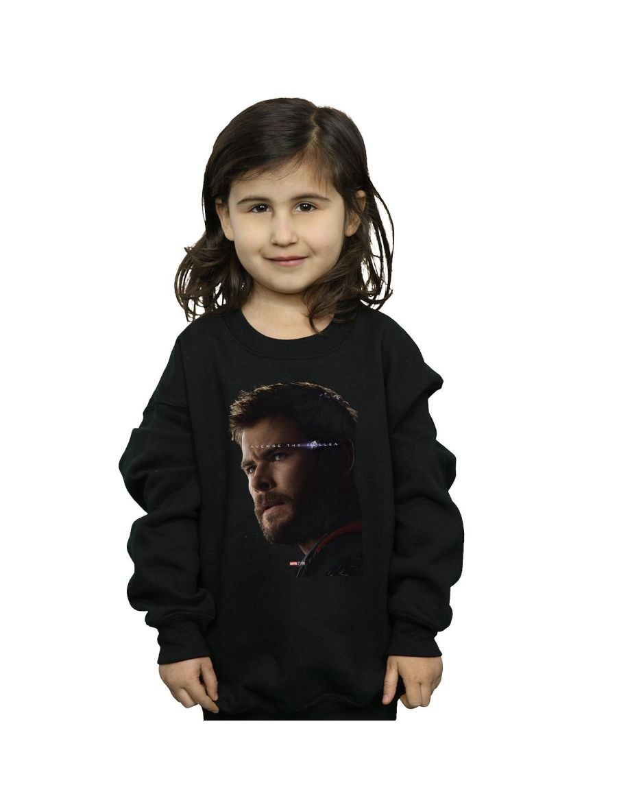 Marvel Girls Avengers Endgame Avenge The Fallen Thor Sweatshirt - Black