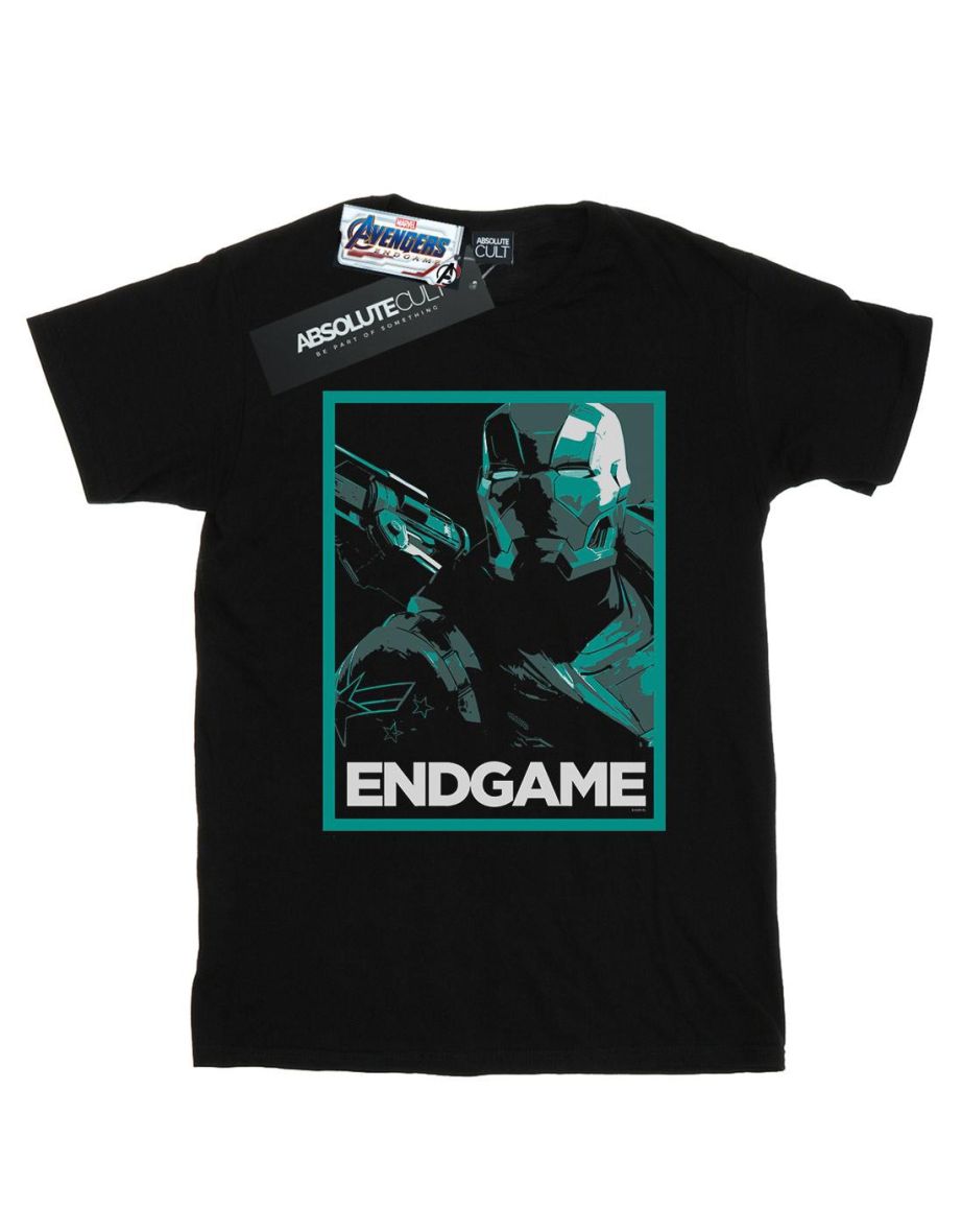 Marvel Boys Avengers Endgame War Machine Poster T-Shirt - Black