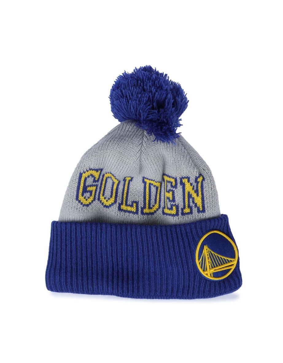 Accessories New Era Golden State Warriors Bobble Knit Hat in Blue - 3