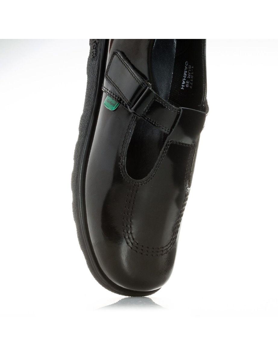 Girl's Kickers Junior Fragma T-Bar Patent Shoes in Black - 5