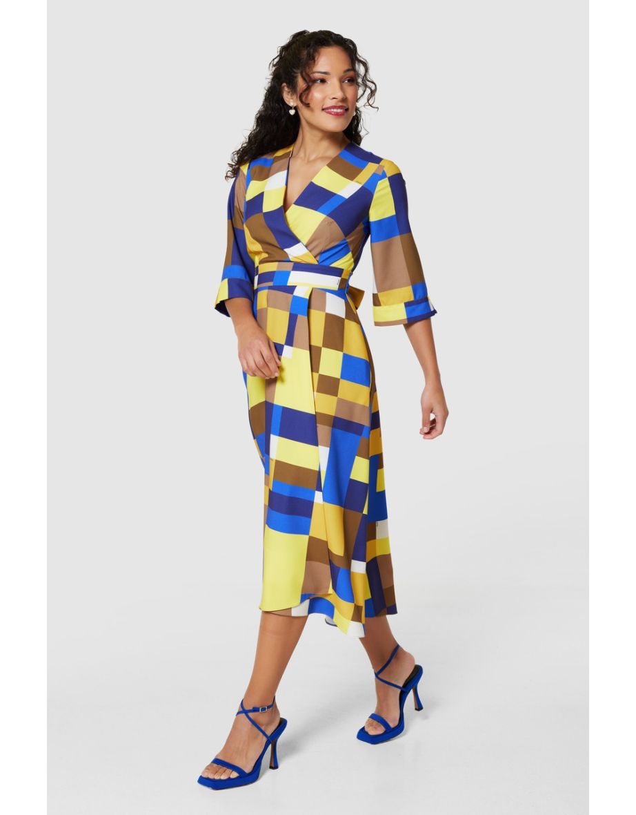 Closet London  Blue High-Low Wrap Dress