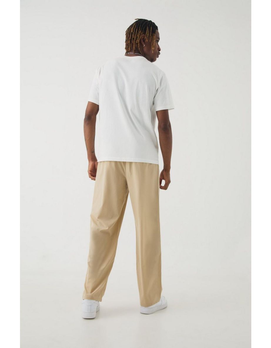 Tall Elastic Waist Lightweight Technical Stretch Relaxed Cropped Trouser - stone - 2