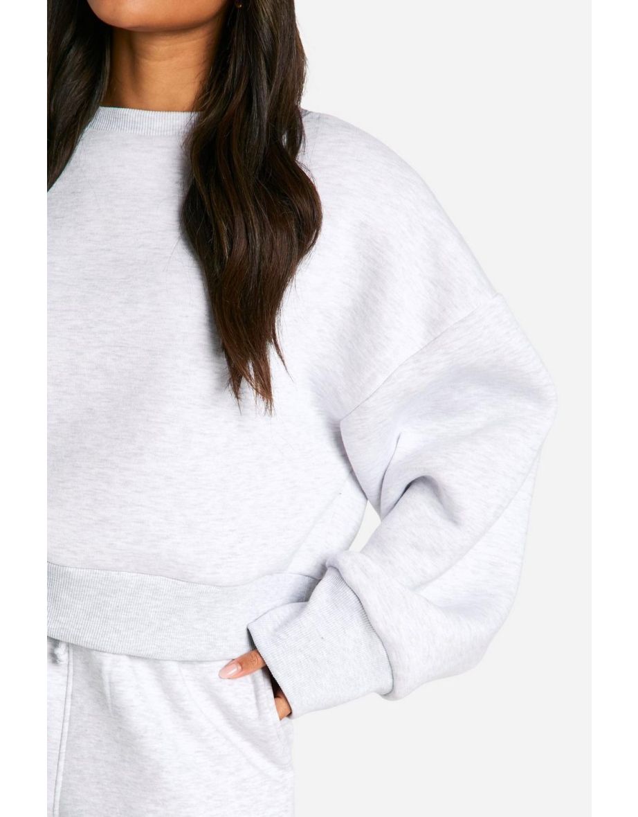 SHOULDER PAD WIDE SLEEVE SWEATSHIRT - ash grey - 3