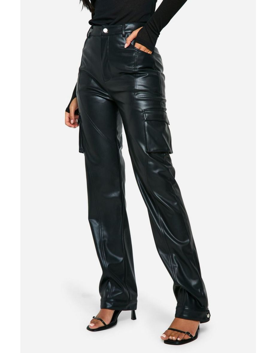 Tall Faux Leather Utility Trouser - 3
