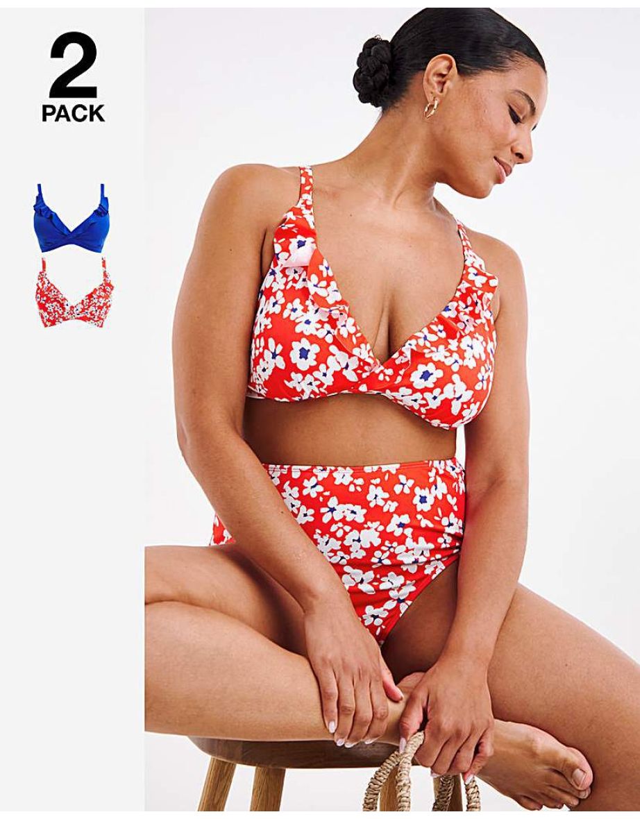 Value 2 Pack Plunge Bikini Tops