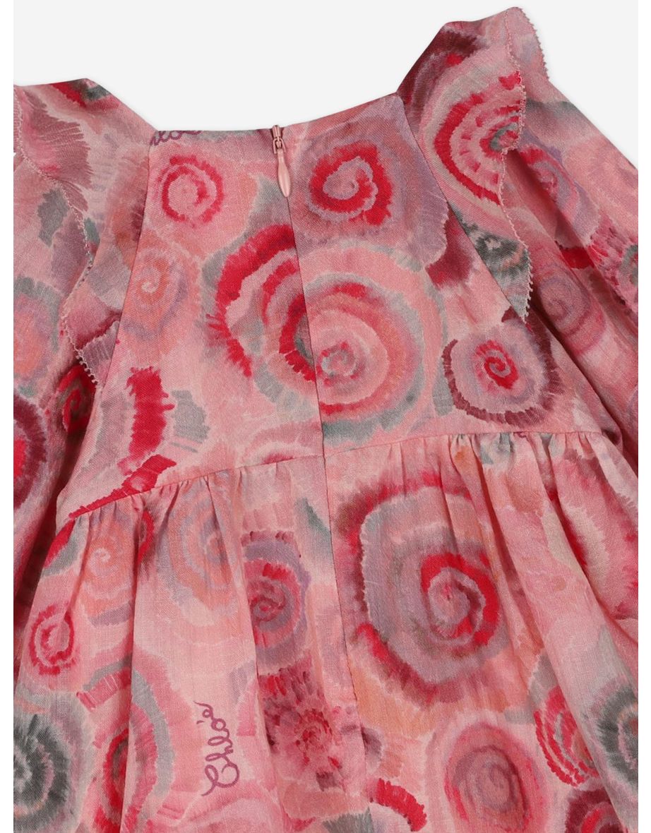 Chloé Baby Girls Spiral Print Ceremony Dress in Pink - 3