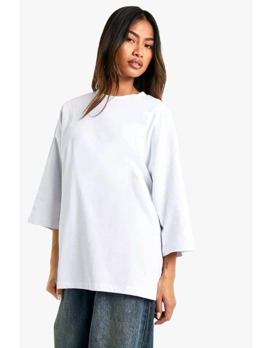HEAVY WEIGHT KIMONO 3/4 SLEEVE OVERSIZED TSHIRT - 3