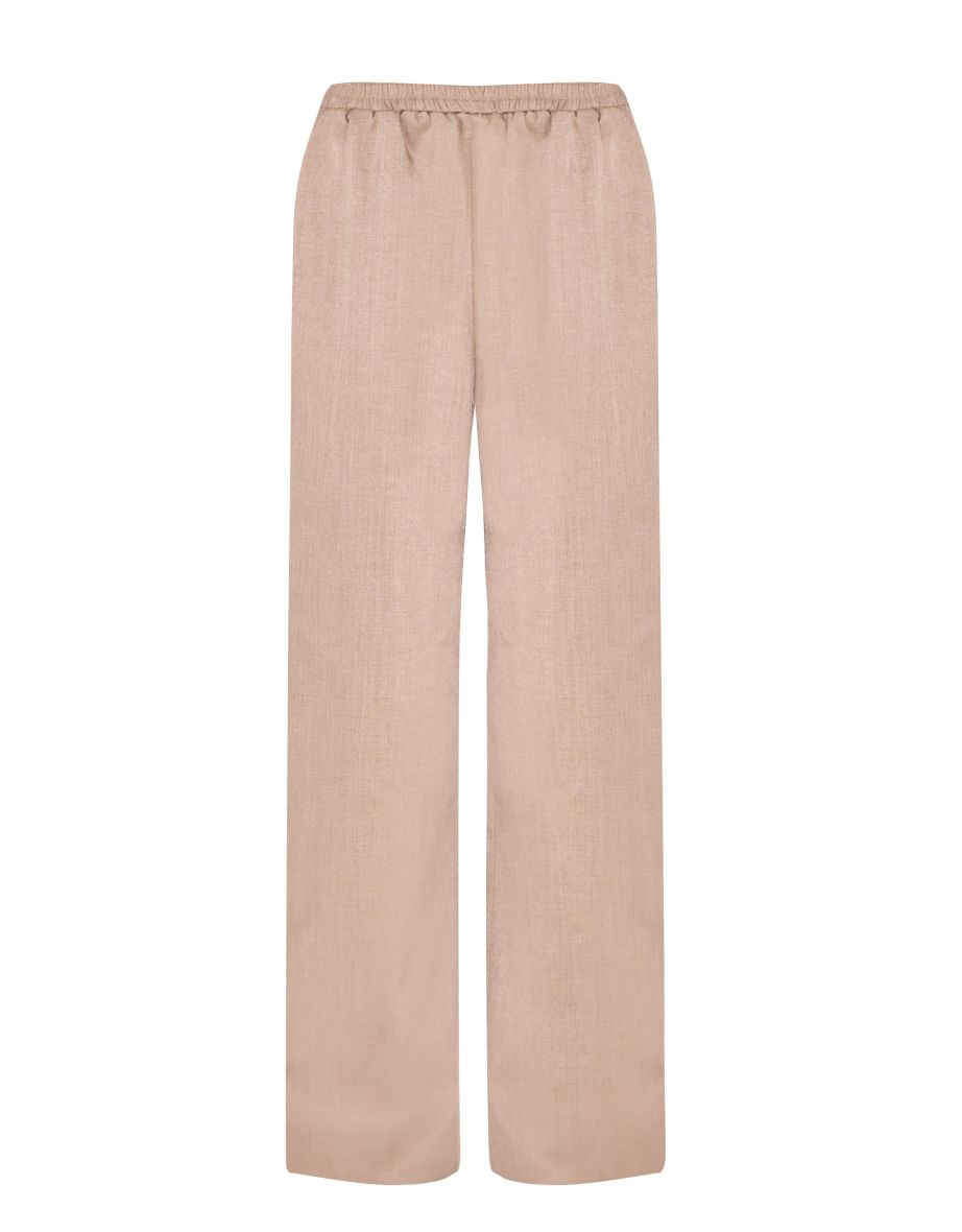 Mushroom Woven Elasticated Waist Wide Leg Trouser - 4