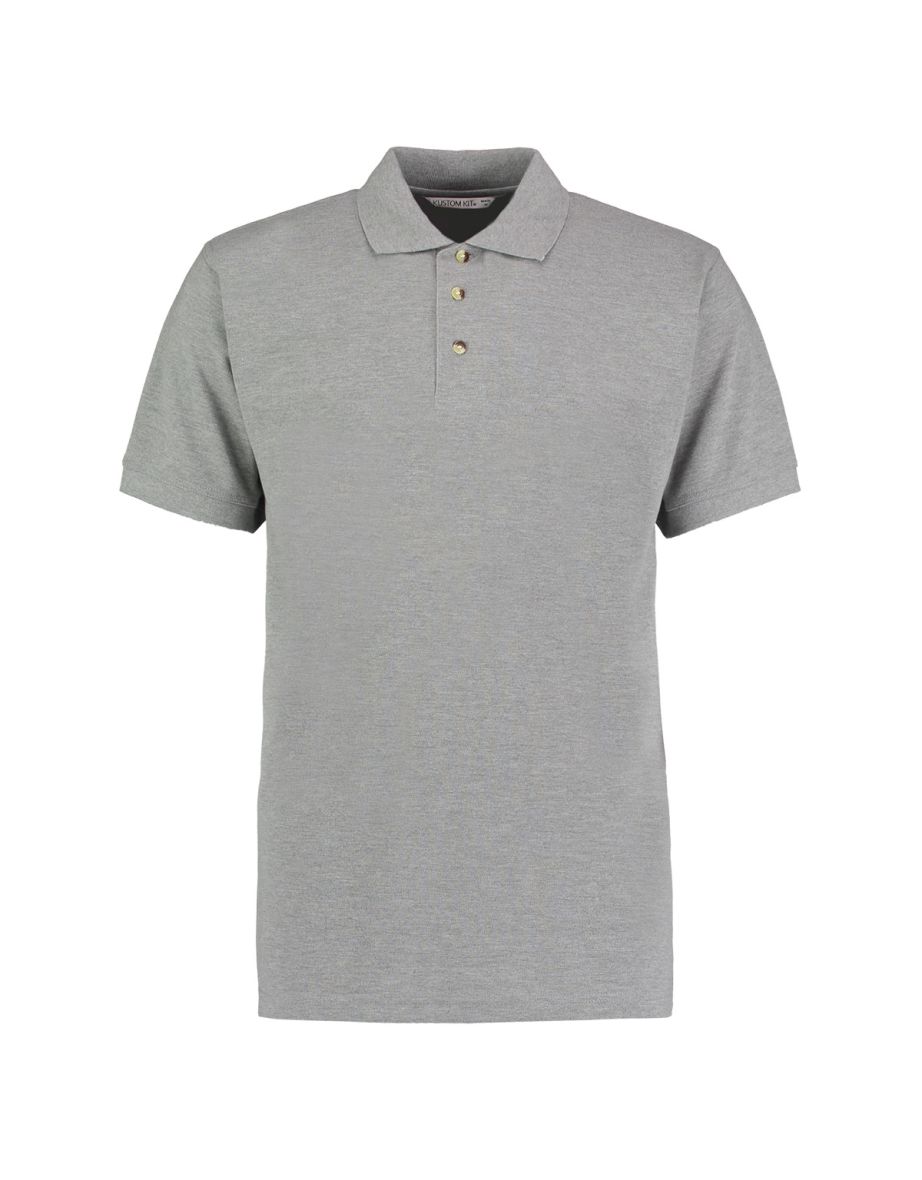 Kustom Kit Workwear Mens Short Sleeve Polo Shirt - Heather Grey