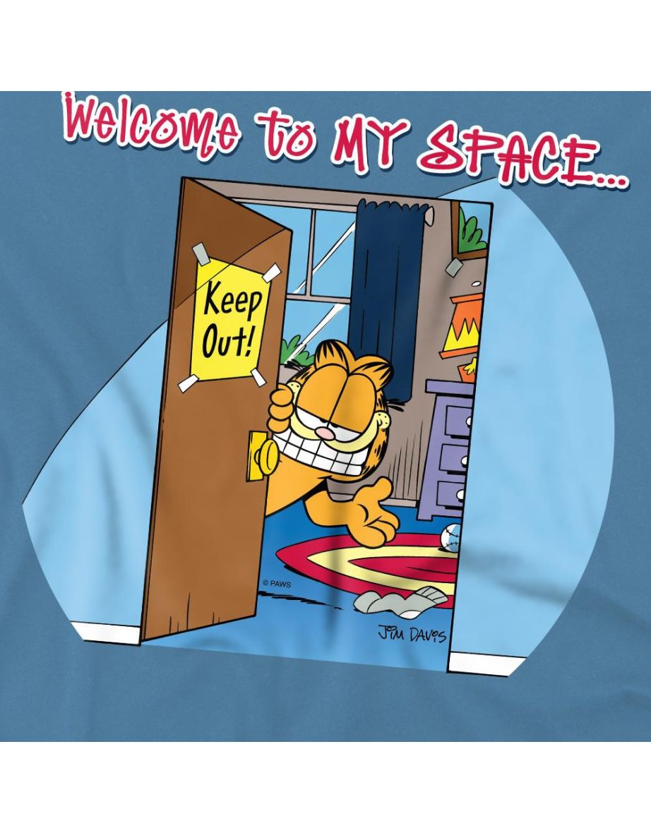 Garfield Mens Welcome To Myspace T-Shirt - Carolina Blue - 3