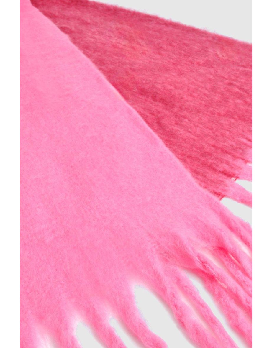 Ombre Tassel Fringe Scarf - red - 2