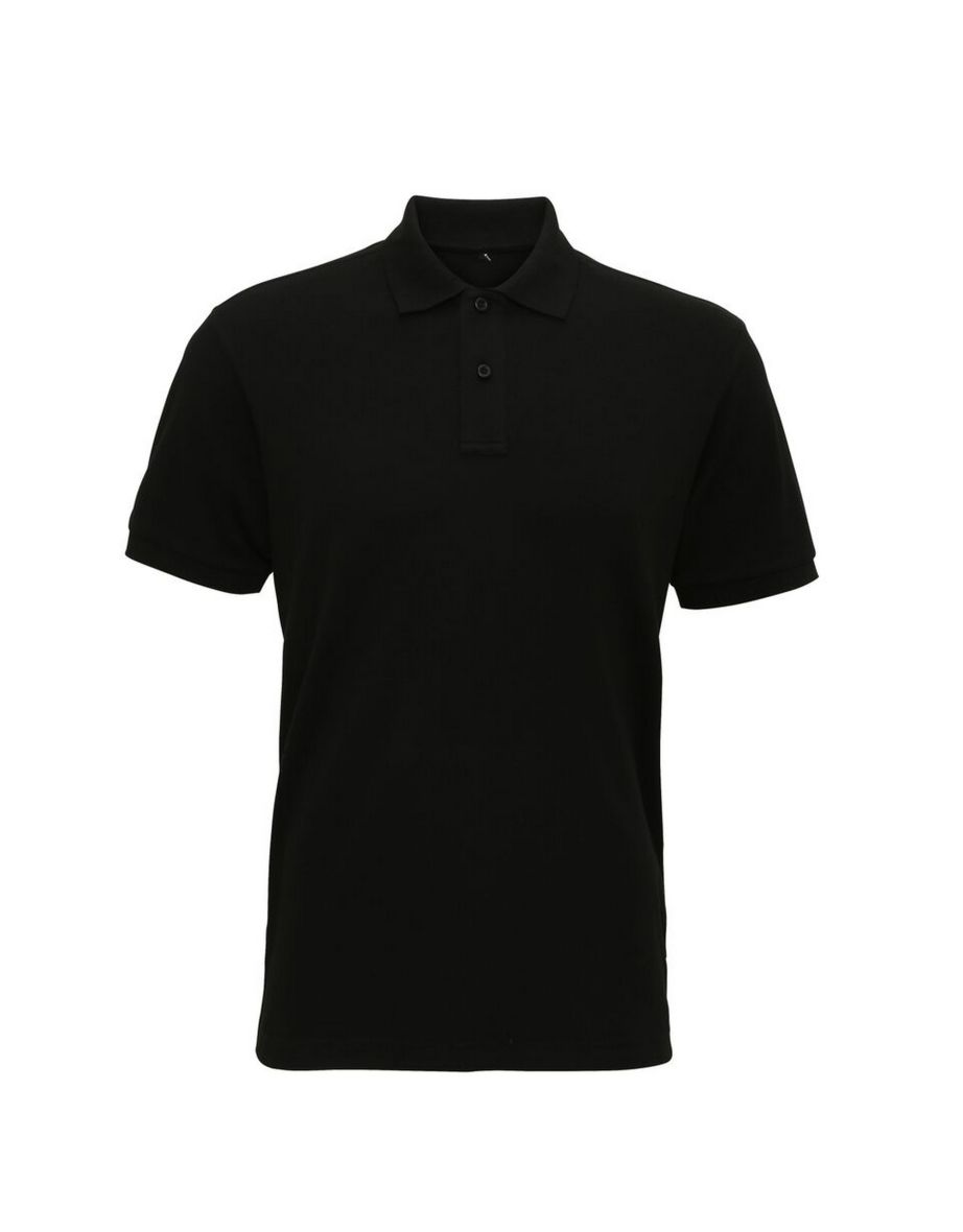 Asquith & Fox Mens Super Smooth Knit Polo Shirt - Black - 1
