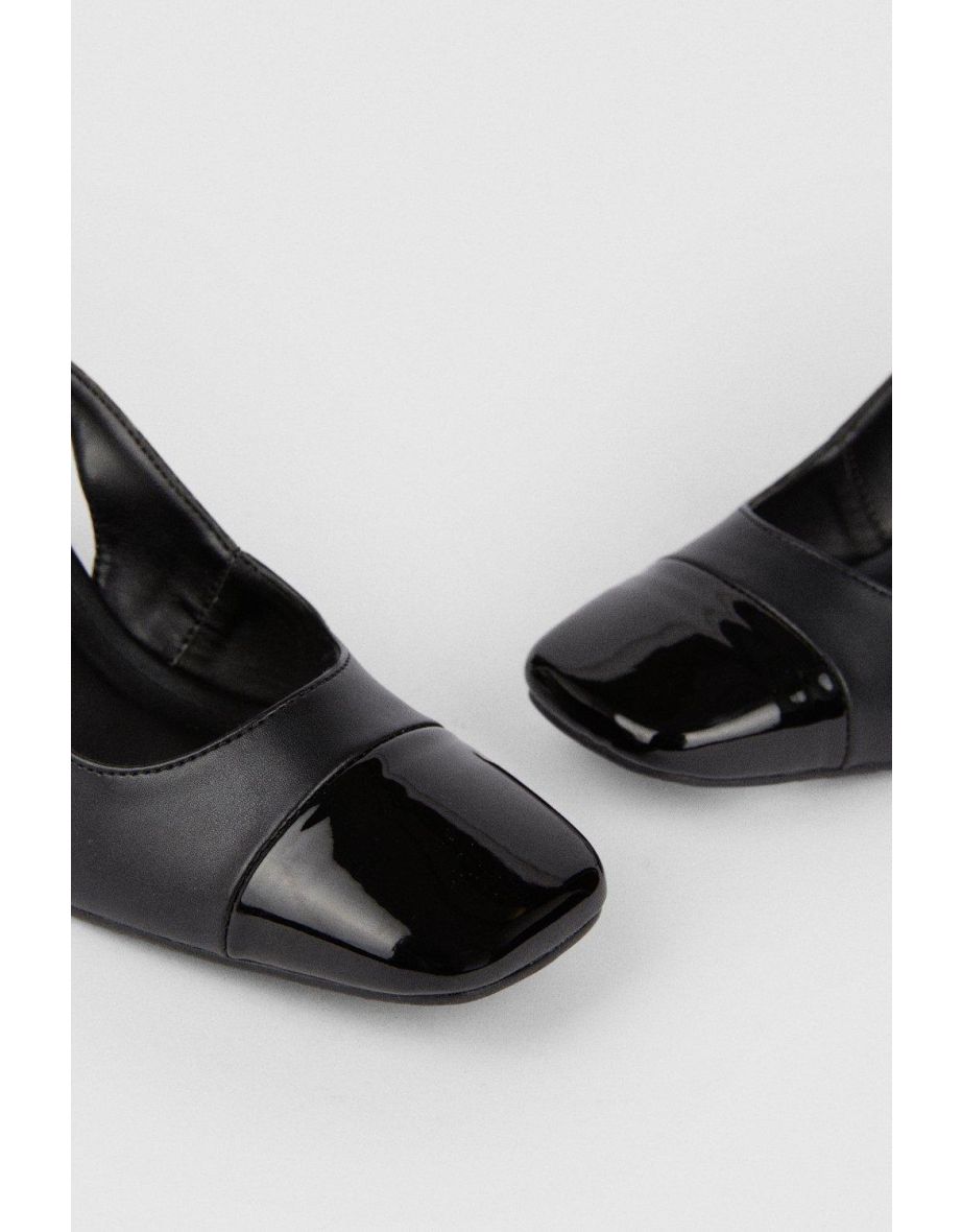 Contrast Square Toe Sling Back Heel - 3