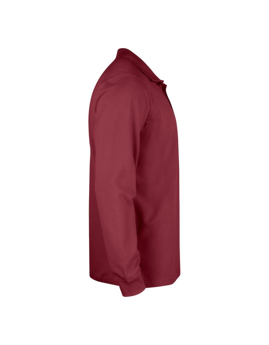 Clique Mens Classic Lincoln Long-Sleeved Polo Shirt - Burgundy - 3
