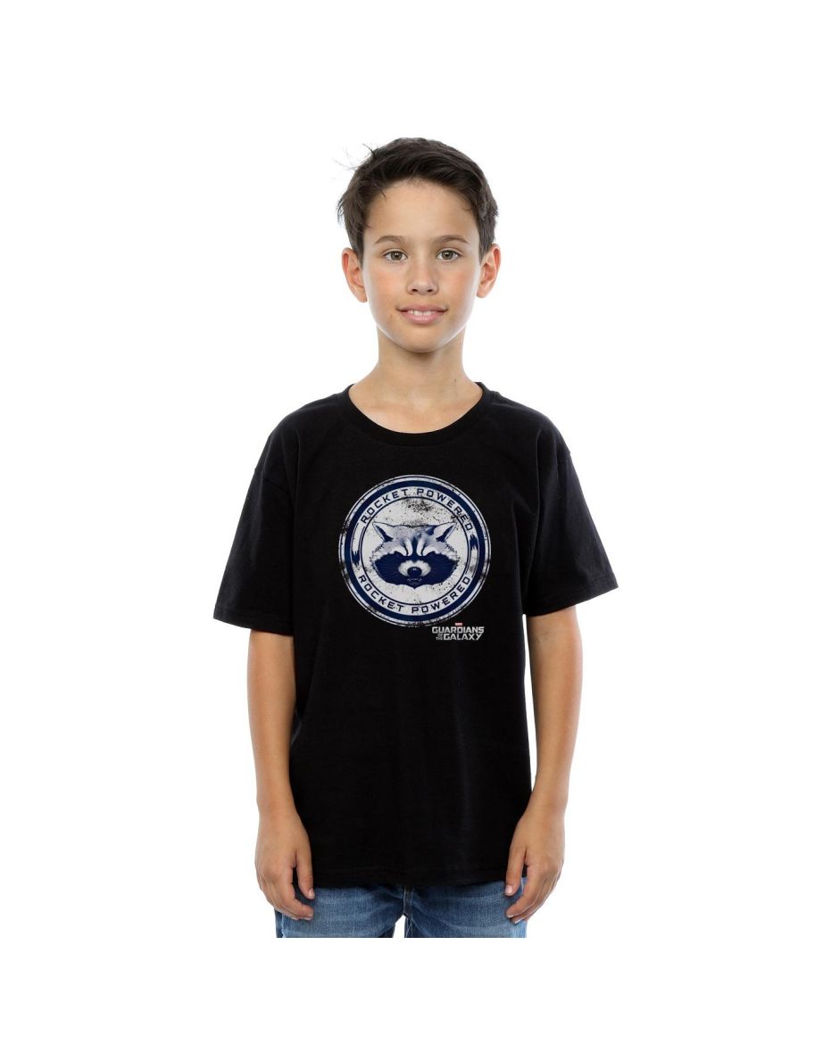Marvel Boys Guardians Of The Galaxy Rocket Powered T-Shirt - Black