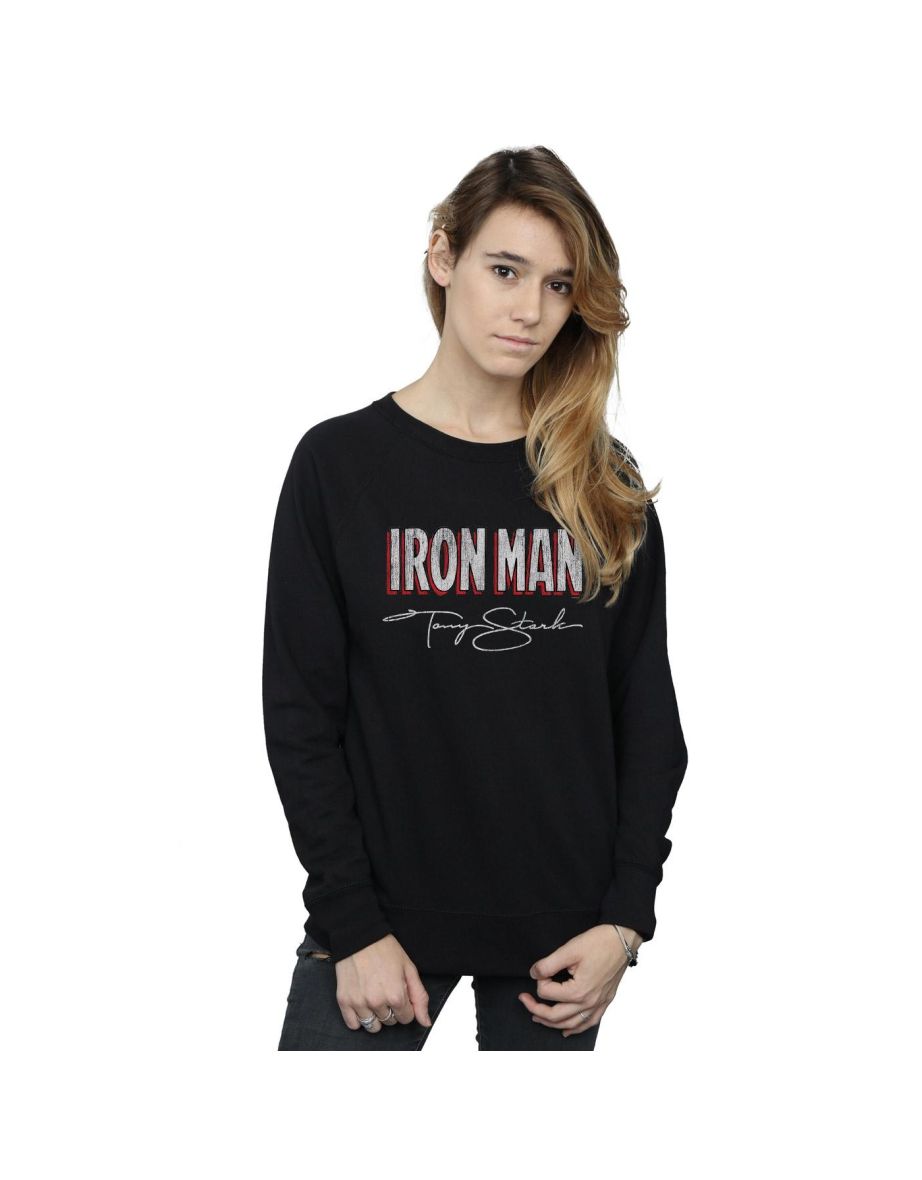 Marvel Womens/Ladies Iron Man AKA Tony Stark Sweatshirt - Black