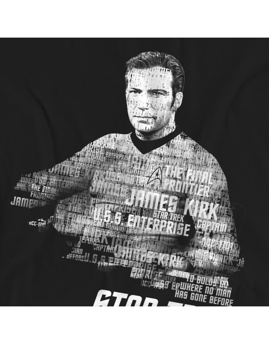Star Trek Unisex Adult Words Captain Kirk T-Shirt - Black - 3