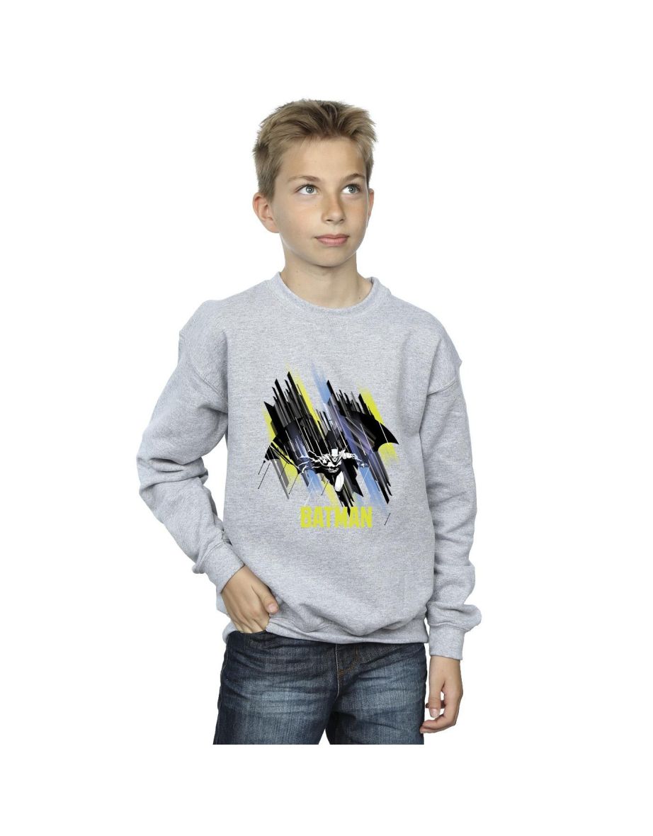 DC Comics Boys Batman Flying Batman Sweatshirt - Sports Grey