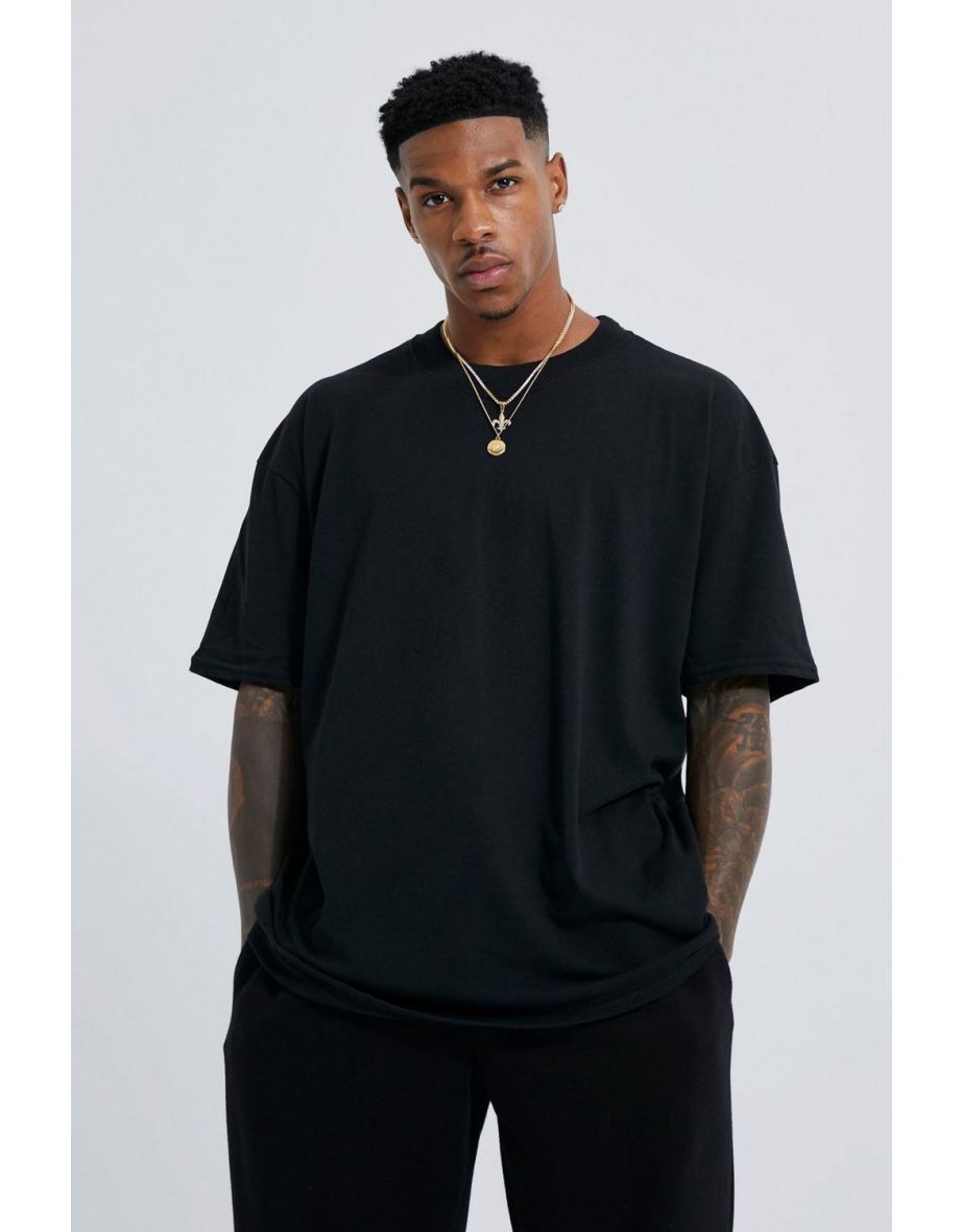 Line Drawn Rose Stem Print T-shirt - black - 2