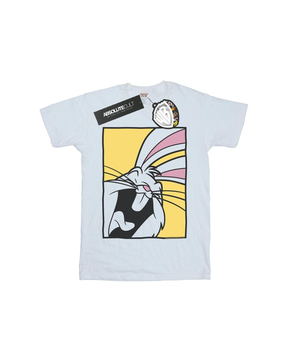 Looney Tunes Mens Bugs Bunny Laughing T-Shirt - White