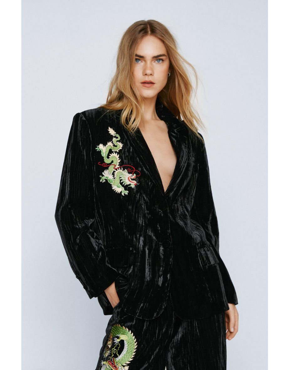 Premium Embroidered Velvet Blazer