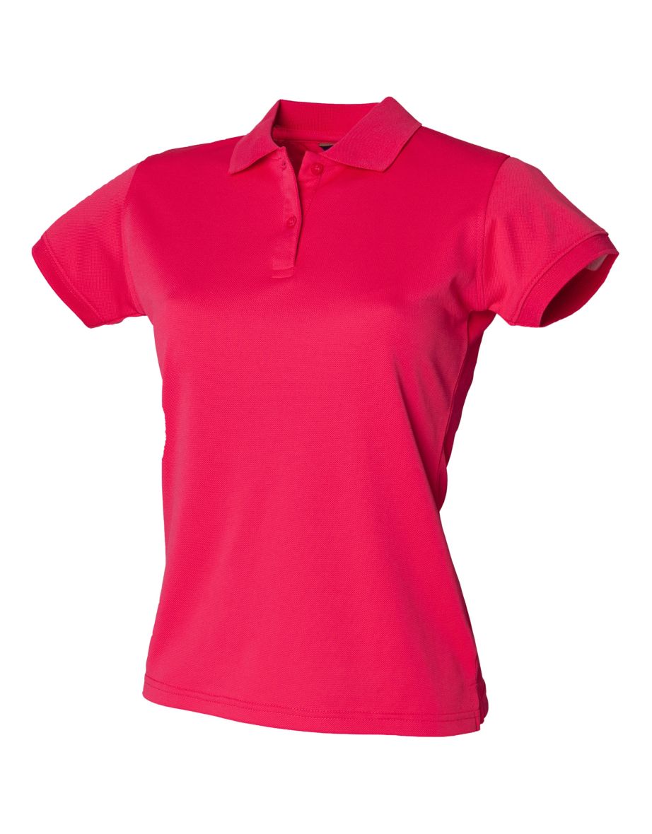 Henbury Womens/Ladies Coolplus® Fitted Polo Shirt - Bright Pink