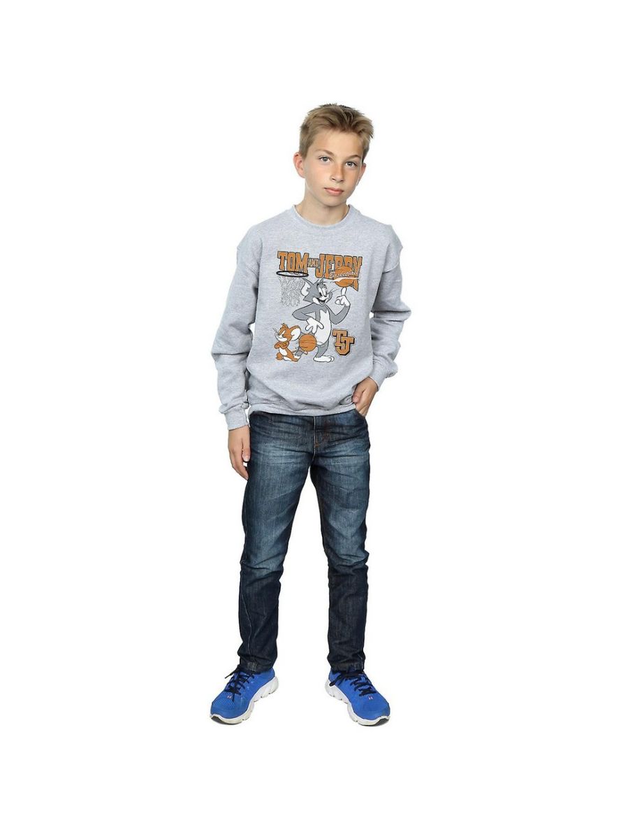 Tom and Jerry Boys Spinning Basketball Sweatshirt - Sports Grey - 3