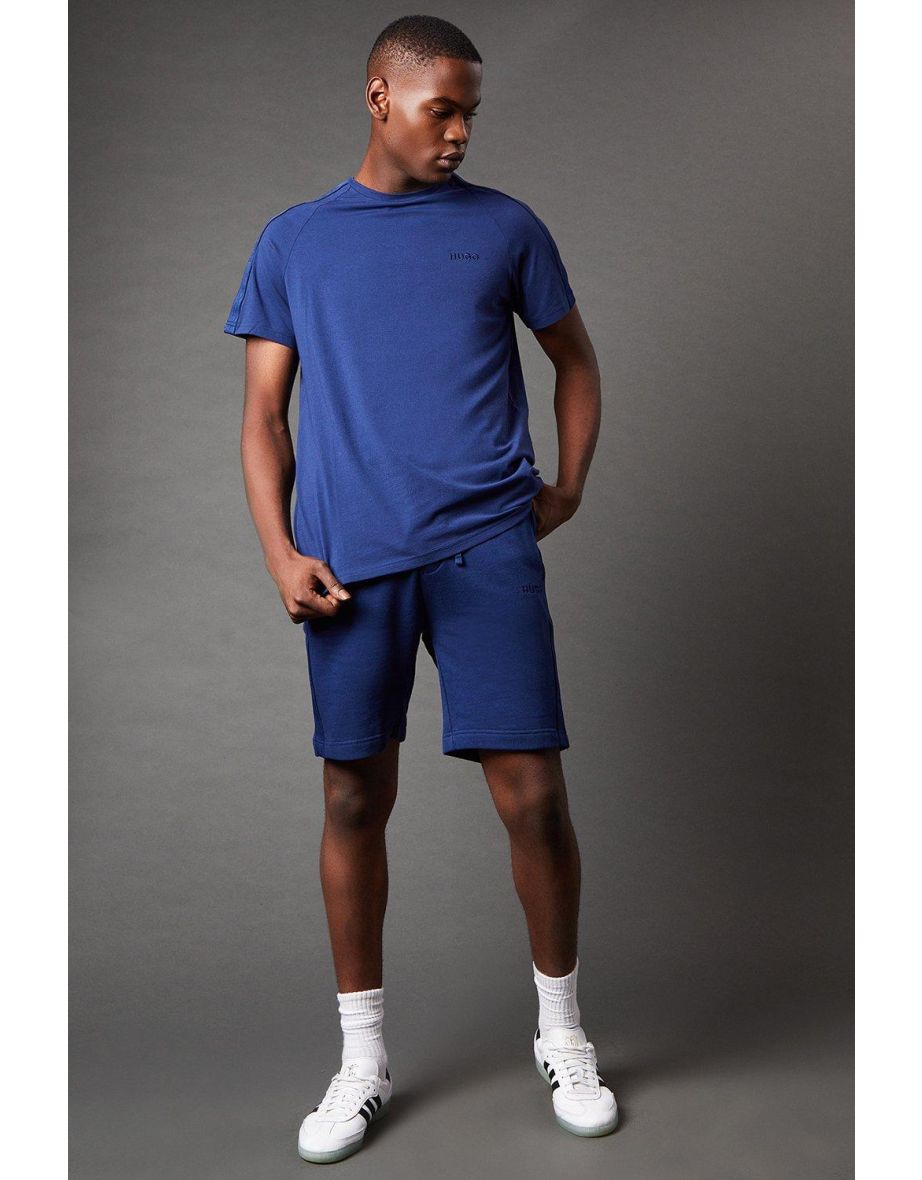 HUGO TAPE TONAL LOGO SHORT SLEEVE T-SHIRT DARK BLUE - dark blue