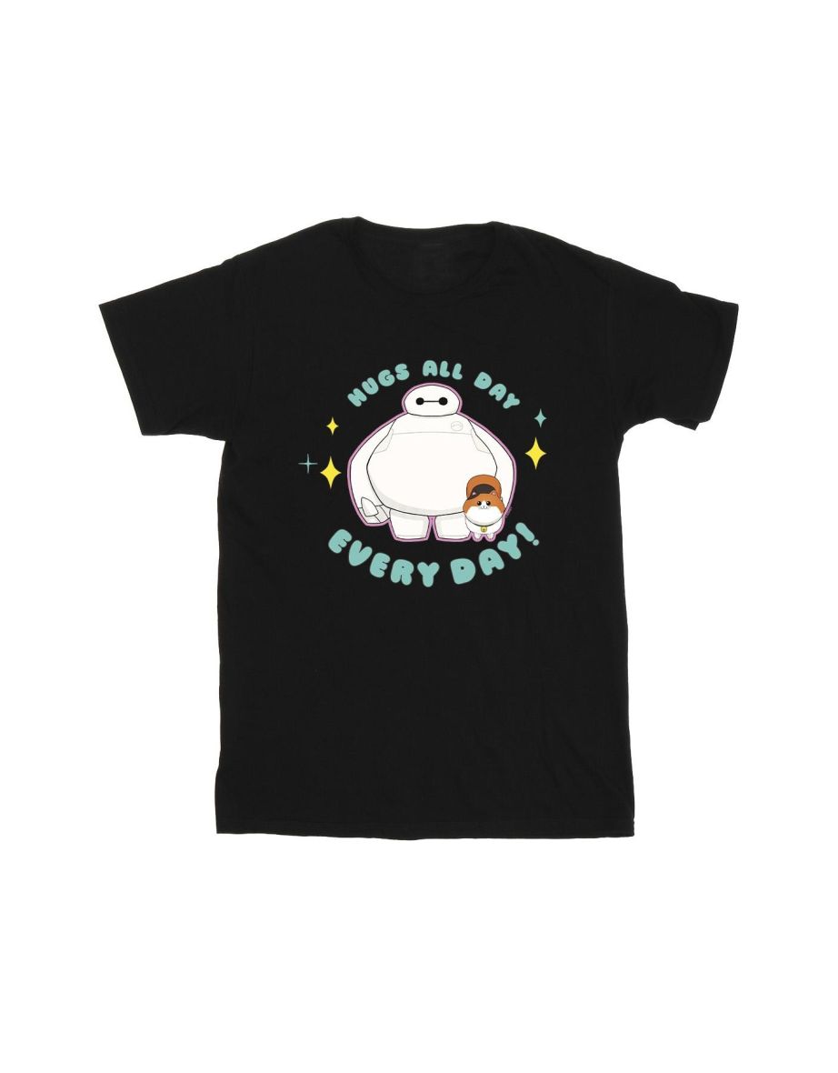Disney Boys Big Hero 6 Baymax Hugs Everyday T-Shirt - Black - 1